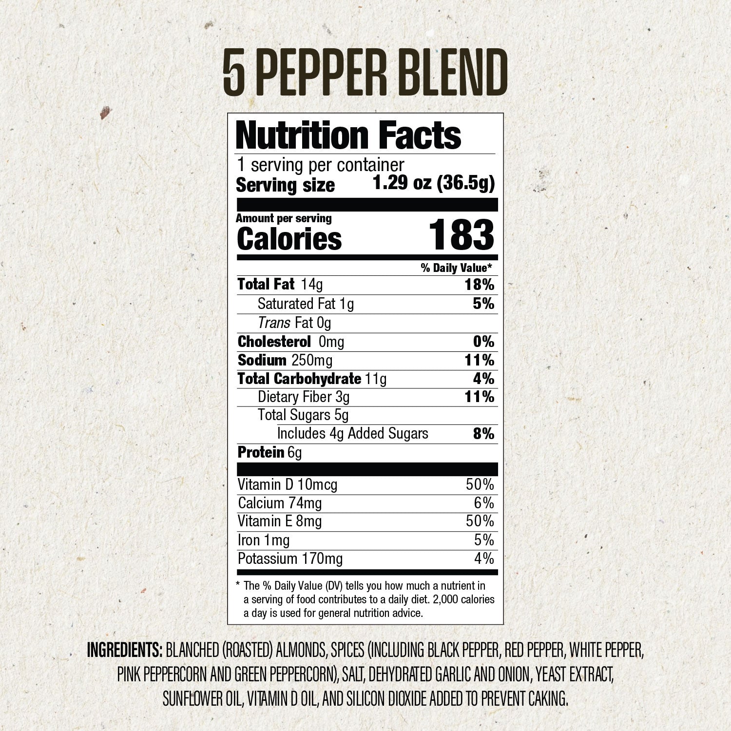 Nutrition Label for 5 Pepper Blend: Check the Nutritional Values