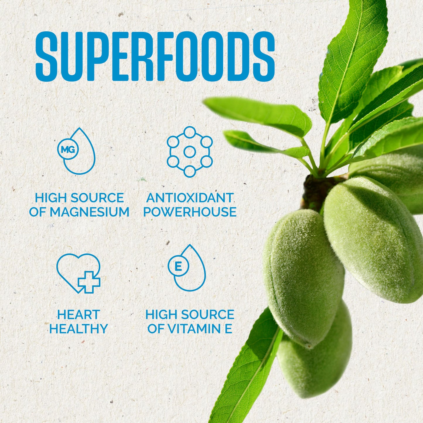 AlmondRx almonds – a superfood rich in magnesium, antioxidants, heart-healthy nutrients, and vitamin E