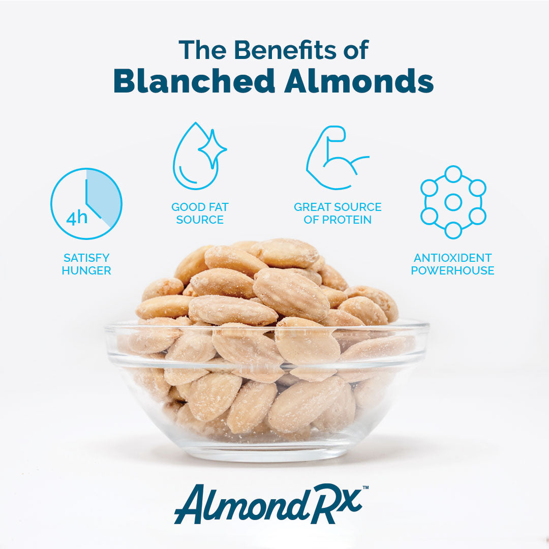 (5) AlmondRx Snack Packs - Heart Healthy Skinless and Roasted with Sea Salt fortified with Vitamin D3