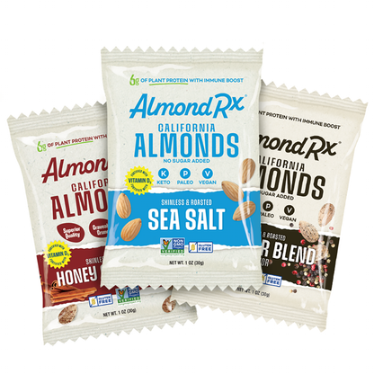 Multipack of 1 oz Variety Skinless & Roasted Almonds Snack Packs – Fortified with Vitamin D3