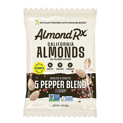 AlmondRx Five Pepper Flavor 1 oz Package of almonds