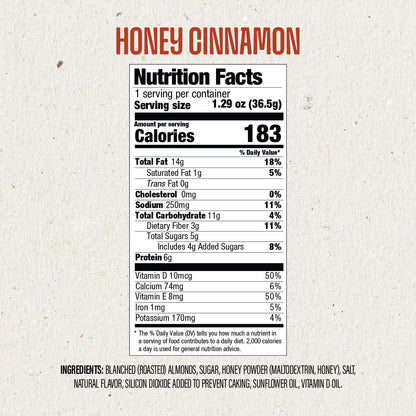 AlmondRx Multiple Snack Packs - Heart Healthy Skinless and Roasted Honey Cinnamon Fortified with Vitamin D3