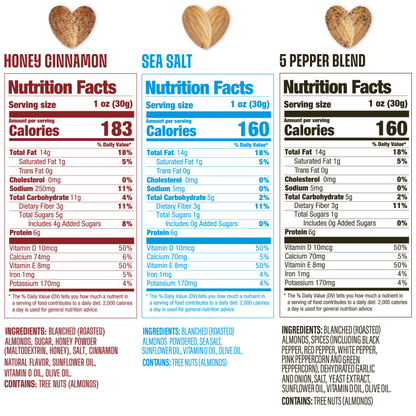 Multipack of 1 oz Variety Skinless & Roasted Almonds Snack Packs – Fortified with Vitamin D3