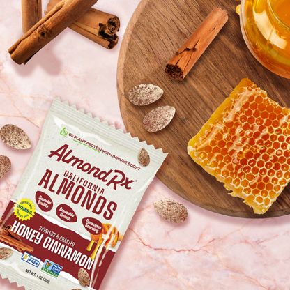 Multipack of 1 oz Honey Cinnamon Skinless & Roasted Almonds Snack Packs - Fortified with Vitamin D3