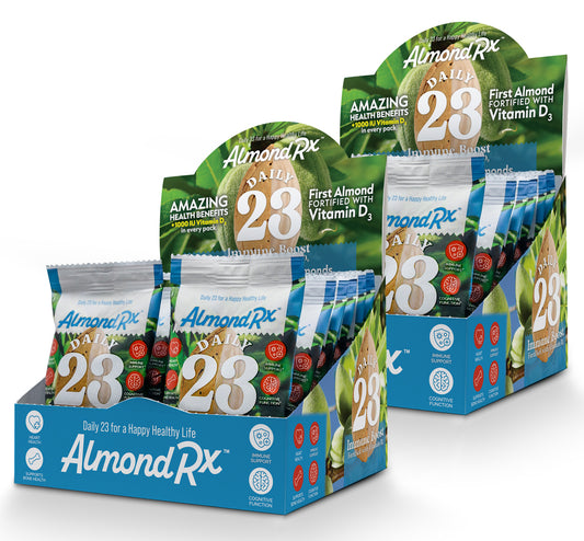(30) AlmondRx Snack Packs - Heart Healthy Skinless and Roasted with Sea Salt Fortified with Vitamin D3